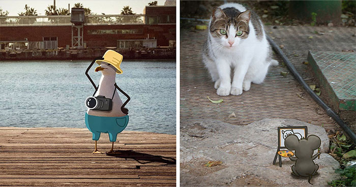 These Real-World Photos Get Tiny Doodles, And Everything Suddenly Looks Alive (77 Pics)