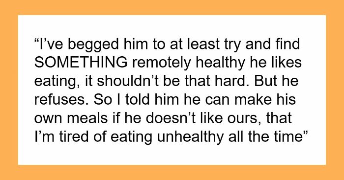 Wife Refuses To Eat “Garbage” Anymore, Husband Claims He’s Being Starved By Her Healthy Meals