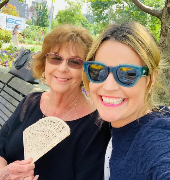 Two women smiling outdoors, related to police chilling new theory after Savannah Guthrie's mom vanished in Arizona.