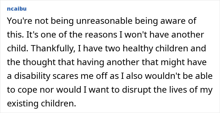 Text post discussing a woman reconsidering motherhood after knowing her cousin&rsquo;s autistic kids and being aware of her limits.
