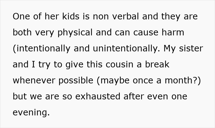 Text discussing challenges with autistic kids who are non-verbal and very physical, impacting reconsideration of becoming a mother.