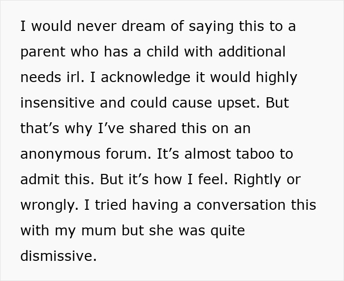 Text excerpt about reconsidering motherhood after experiences with cousin&rsquo;s autistic kids, reflecting on limits.