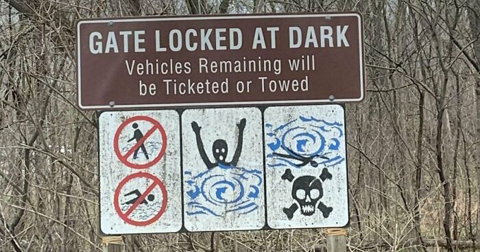 “HItchhikers May Be Escaping Inmates”: 76 Of The Scariest Signs Ever Spotted In The Wild (New Pics)