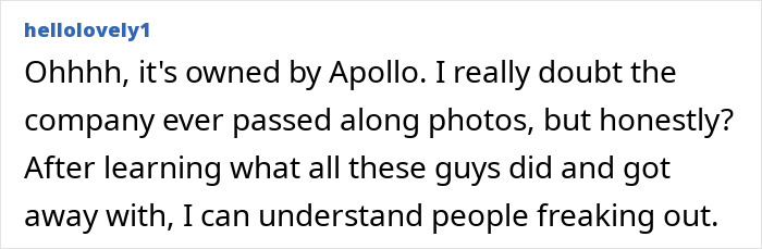 Comment on social media post expressing doubt about photo sharing, mentioning disturbing Epstein files link and picture day cancellations. Comment on social media post expressing doubt about photo sharing, mentioning disturbing Epstein files link and picture day cancellations.