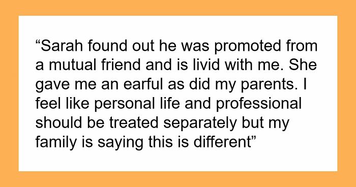 Guy Confused After Promoting Sister’s Cheating Ex, She’s Hurt He Chose Business Over Family