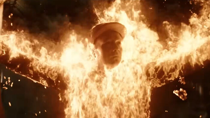 A Spider-Noir villain engulfed in flames, showcasing intense fire effects teased in the trailer for Spider-Man Brand New Day. A Spider-Noir villain engulfed in flames, showcasing intense fire effects teased in the trailer for Spider-Man Brand New Day.