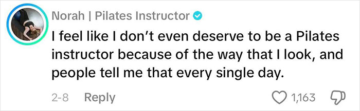 Woman Pilates instructor sharing feelings on how beauty standards negatively impact women’s self-worth and identity online. Woman Pilates instructor sharing feelings on how beauty standards negatively impact women’s self-worth and identity online.
