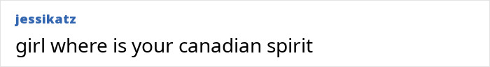 Text post reading girl where is your canadian spirit referencing Tate McRae nationality controversy in Team USA Olympics ad.