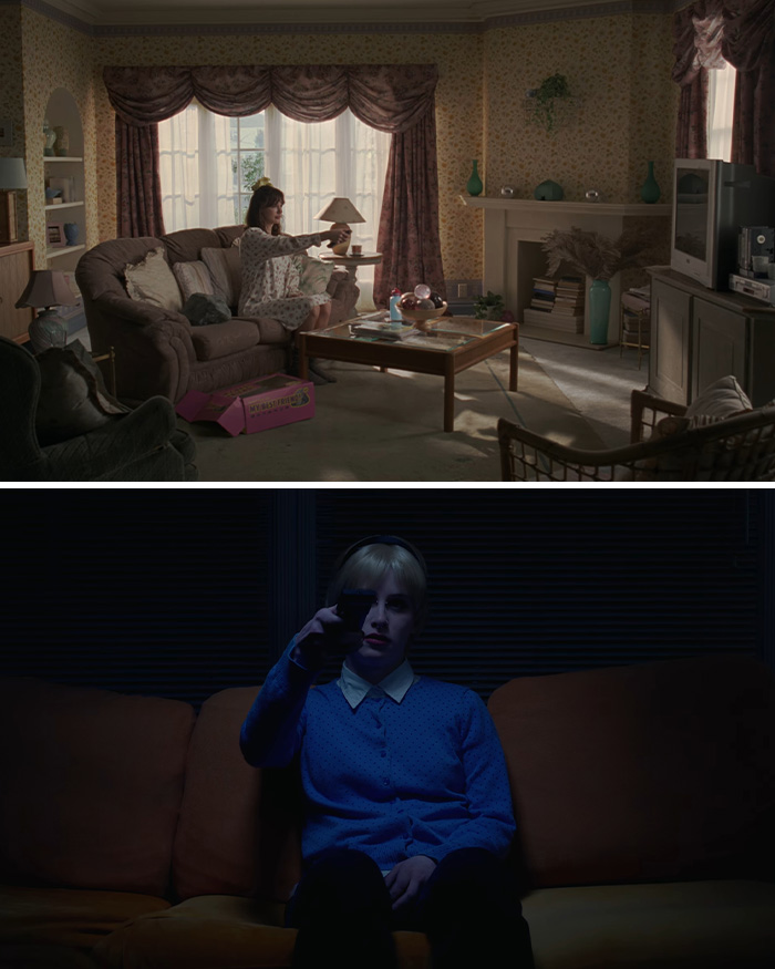 Two scenes from music videos showing concept similarities, illustrating accusations of copying in indie musician and Taylor Swift's Opalite.