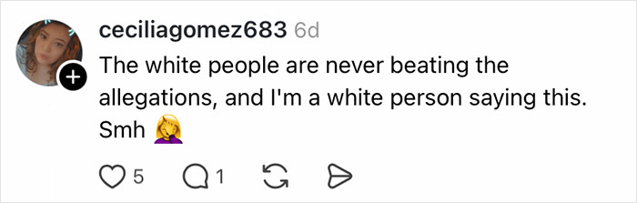 Social media post discussing allegations related to a teacher jailed over an alleged racist attack. Social media post discussing allegations related to a teacher jailed over an alleged racist attack.