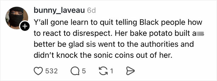 Screenshot of a social media comment discussing a witness reaction to a teacher jailed over an alleged racist attack. Screenshot of a social media comment discussing a witness reaction to a teacher jailed over an alleged racist attack.