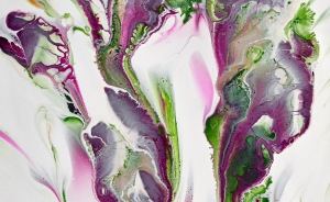 Acrylic Pouring With The Flower Dip Technique And Mixing Paints With Pva Glue