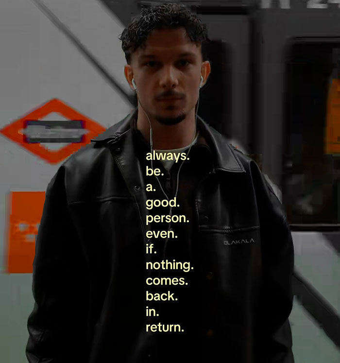 Young man wearing a black leather jacket with earbuds, reflecting concern after Olympic star Ilia Malinin&rsquo;s troubling posts.