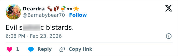 Screenshot of a social media post expressing anger about two students involved in blowing up sheep with fireworks.