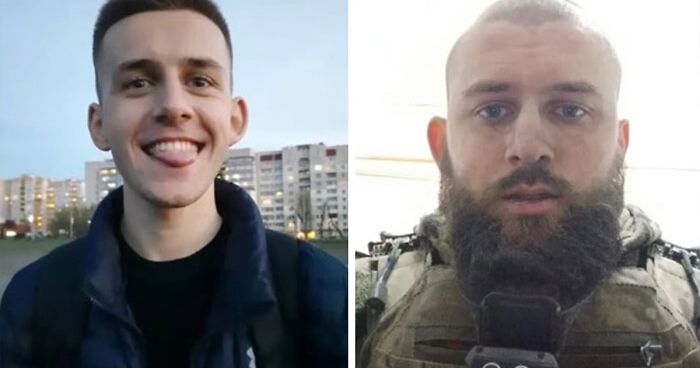 42 Ukrainian Soldiers Reveal How War Transformed Them In Striking Before-And-After Photos