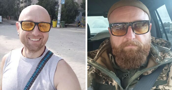 40 Ukrainian Soldiers Reveal How War Transformed Them In Striking Before-And-After Photos