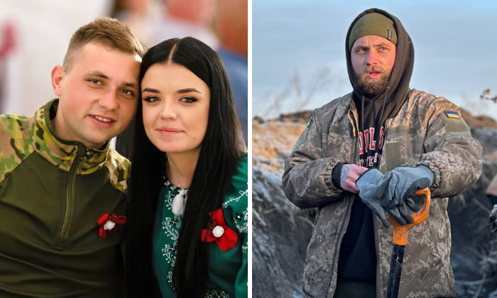 Before-and-after photos of Ukrainian soldiers showing life changes and the impact of war on their appearance and demeanor.