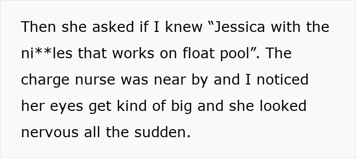 Text excerpt discussing a man buying new bras for his wife after learning about her work nickname, described as embarrassing.