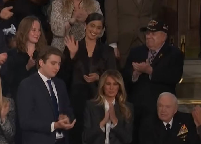 Audience members applauding during the State of the Union address, highlighting viral moments from the event.