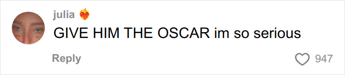Comment praising Michael B. Jordan for his role, expressing strong admiration and support.