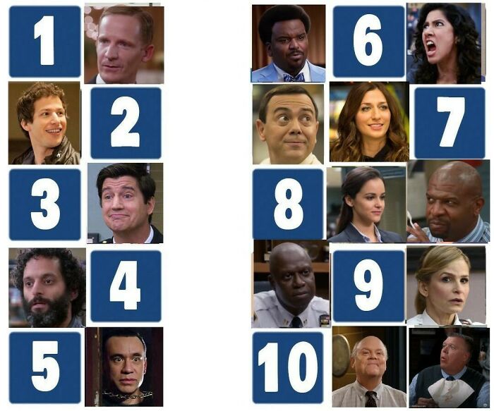 Flight scenarios showing numbered photos of characters to choose who to sit next to including Gandalf and Tom Cruise.