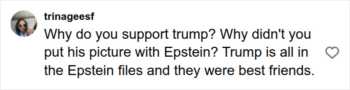 Comment discussing Epstein files and questioning Trump’s connection, related to Joe Exotic’s viral post online.