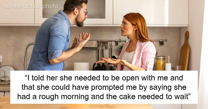 Guy Upset Wife Threw Away The Cake He Bought For Her, But Gets More Angry As She Doesn’t Apologize