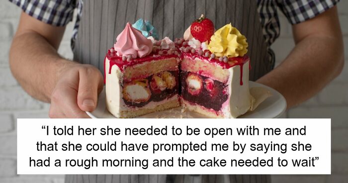 Guy Upset Wife Threw Away The Cake He Bought For Her, But Gets More Angry As She Doesn’t Apologize