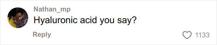 Comment mentioning hyaluronic acid with a profile picture, related to Winter Olympics scandal and cheating allegations.