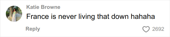 Comment by Katie Browne reacting to viral Winter Olympics Paris beds, discussing athlete reveals Milan rooms after Paris beds issue.