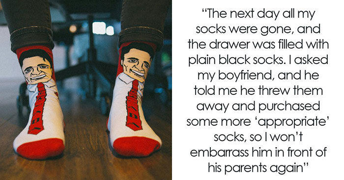 BF Mad About GF Wearing Creative Socks In Front Of His Parents, Gets Rid Of 30 Pairs
