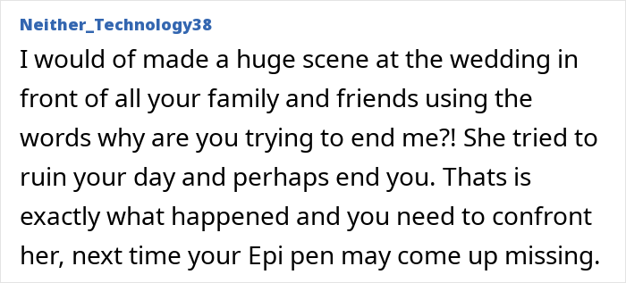 MIL Puts Anaphylaxis On Wedding Menu, Adds Nuts To A “Special Dish” Despite Bride’s Severe Allergy MIL Puts Anaphylaxis On Wedding Menu, Adds Nuts To A “Special Dish” Despite Bride’s Severe Allergy
