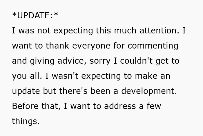 Text update message about a new development and gratitude for advice following trashing girlfriend's gift controversy.