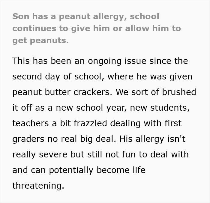 Parents Caught In A Legal Battle As School Keeps Giving Nuts To Their Allergic Son Despite Warnings