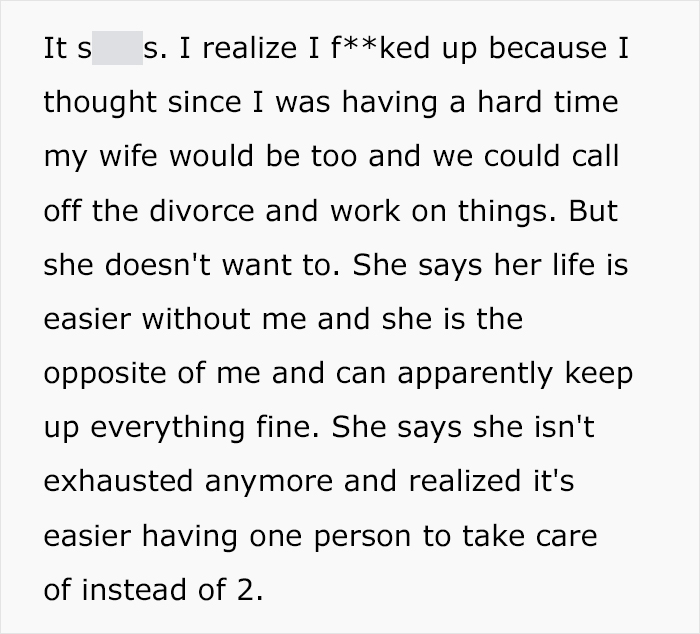 "I Ruined My Marriage": Man Gets A Brutal Reality Check After Learning Wife's Life Is Way Better Without Him