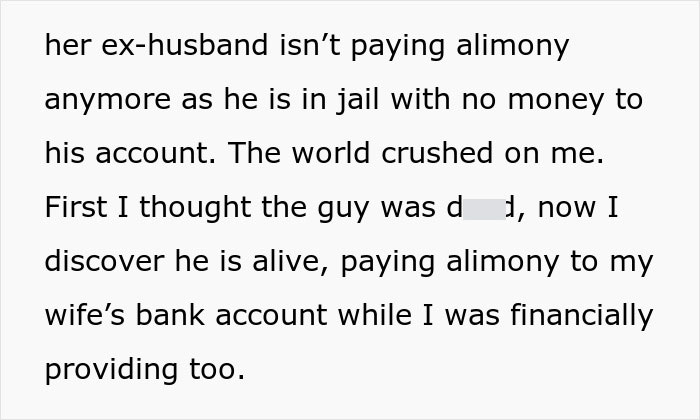 Man refuses to adopt wife&rsquo;s kids after spying and discovering hidden truth about their father and alimony payments.
