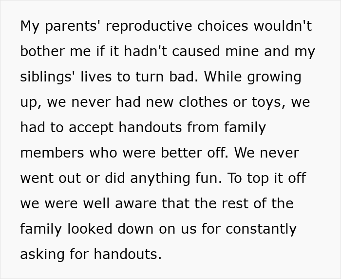 Text excerpt describing how delusional parents' reproductive choices negatively impacted their children&rsquo;s lives and education.