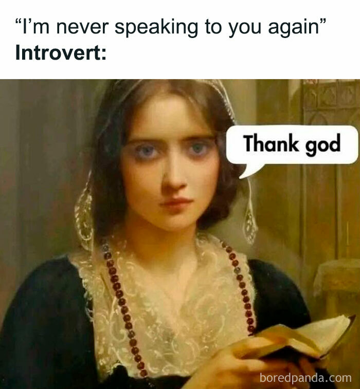 Classical art meme showing a woman with a speech bubble saying thank god, highlighting sarcastically cultured humor.