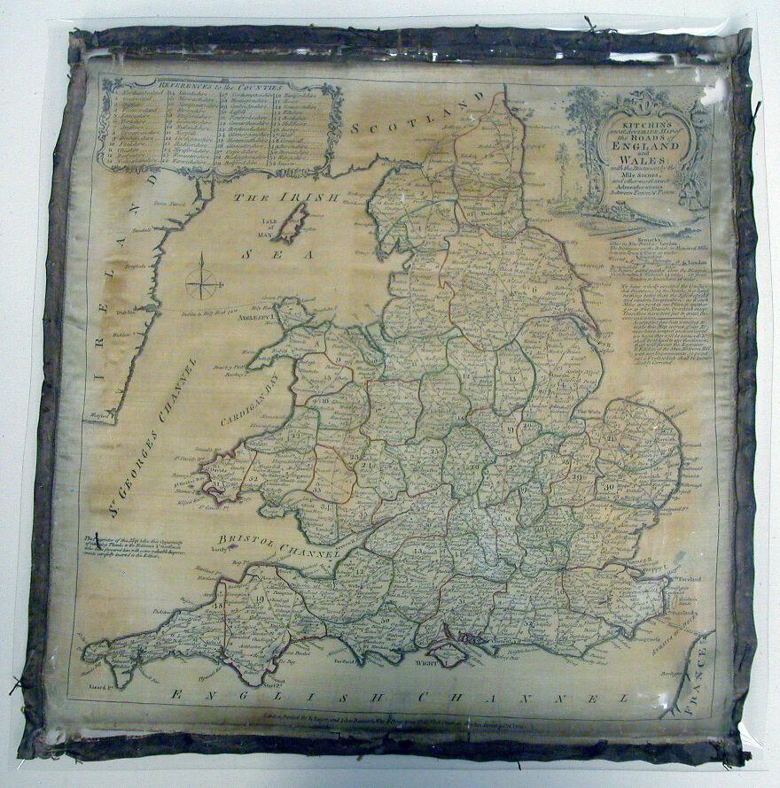 Faded antique map of England and Wales with detailed county borders, an example of curious objects with dazzling origins.