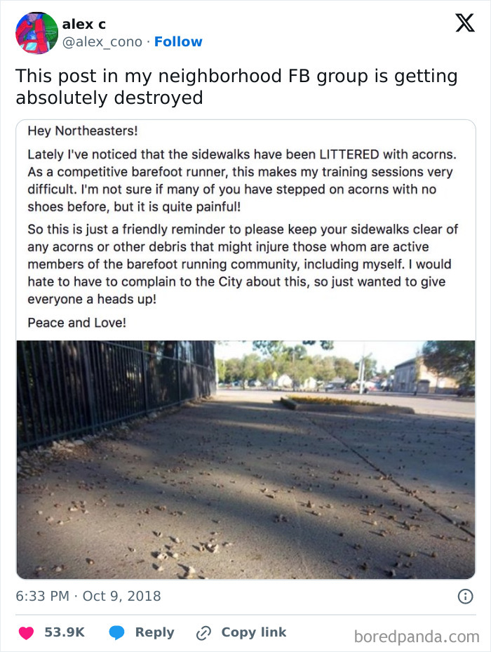 Posted On A Neighborhood Facebook Group