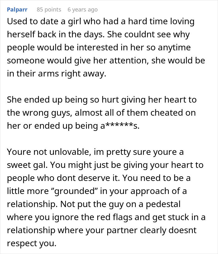Comment about woman trying to coexist with boyfriend&rsquo;s female friend, sharing relationship regrets and advice.