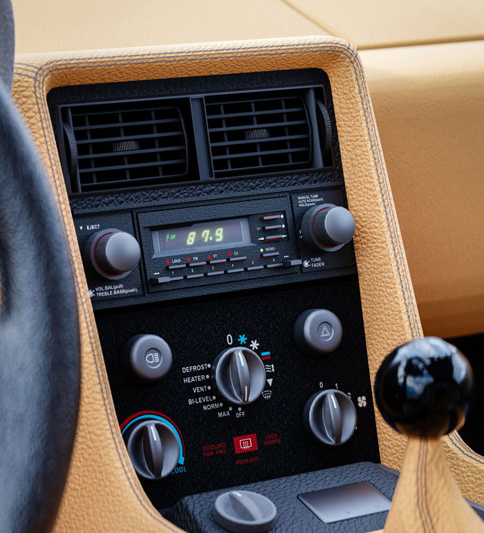 Close-up of a car dashboard with radio and climate controls, illustrating harmless secrets people keep from their partners.