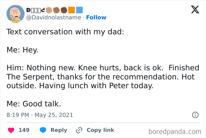 Text conversation between parent and child showing humorous and relatable parent-kid conversations with funny exchanges.