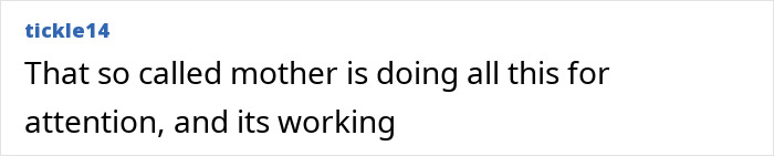 Comment text on a white background about attention-seeking behavior related to faking depression for a nose job.