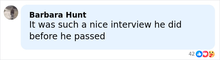 Comment discussing a heartfelt interview before Eric Dane&rsquo;s cause of passing was revealed, expressing sympathy and loss.