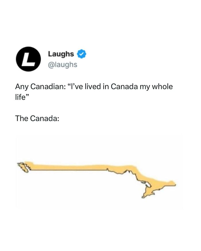 Funny meme showing a twisted map of Canada highlighting humor for a break from being a responsible adult.