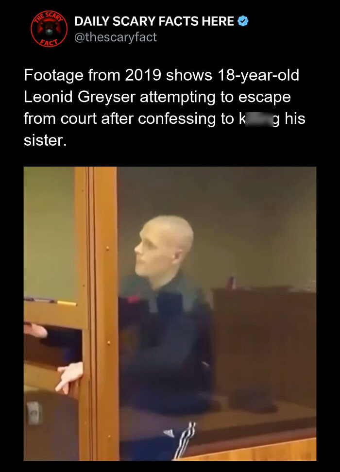 Footage from 2019 shows 18-year-old attempting to escape court, linked to one of the scariest facts to scroll through.