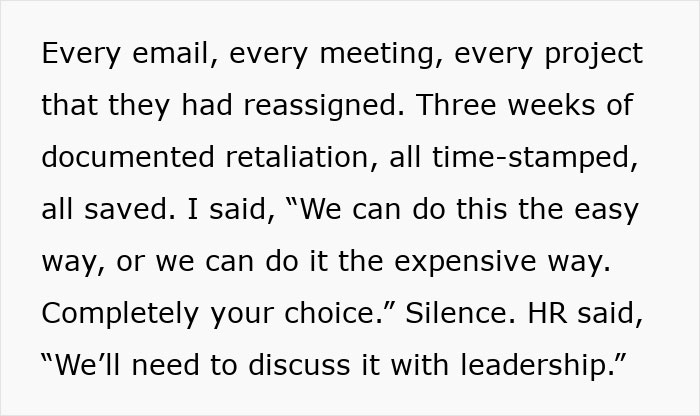 Text showing an employee refusing to train a new employee for free while HR is dumbfounded and resists firing. Text showing an employee refusing to train a new employee for free while HR is dumbfounded and resists firing.