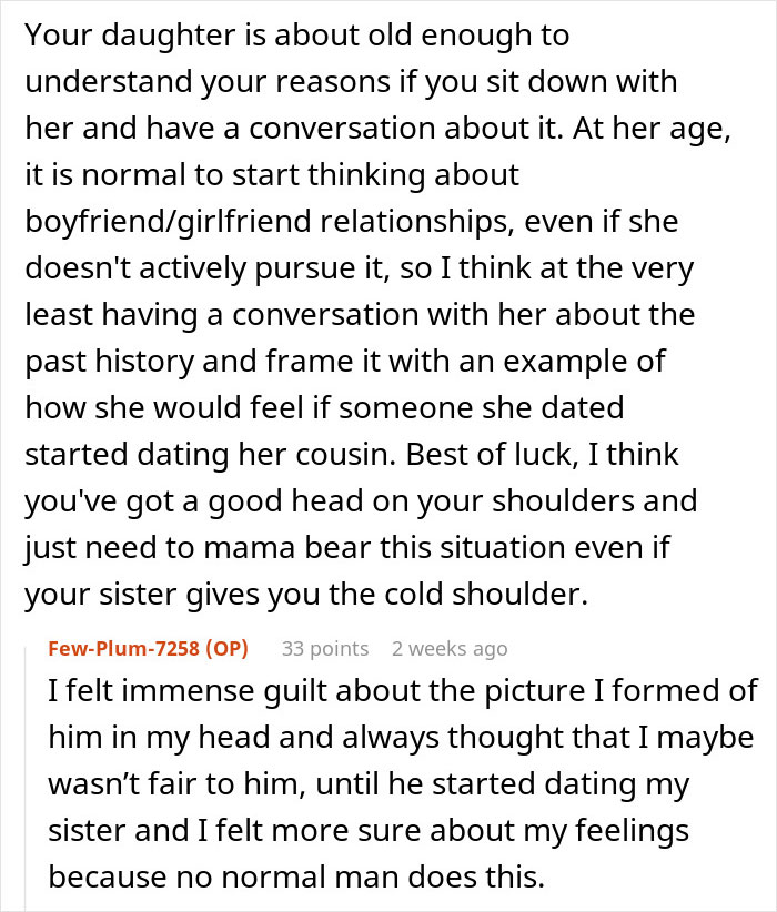 Text excerpt discussing a woman's horrible feeling about her brother-in-law and protecting her daughter from him. Text excerpt discussing a woman's horrible feeling about her brother-in-law and protecting her daughter from him.