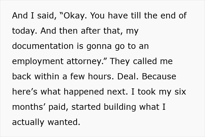 Text excerpt showing employee refusing free training and HR’s reaction to resisting firing, highlighting workplace conflict. Text excerpt showing employee refusing free training and HR’s reaction to resisting firing, highlighting workplace conflict.